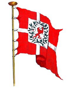 Nieuwe Hollandse scheeps-bouw 1695, Plate 59 (Vlag van Bergen)