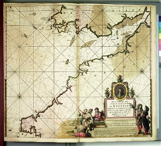 Nieuwe paskaert vande vereerde canael of de kust van Engelant, beginnende van Montsbay tot an S.David Hoeck RMG F8138