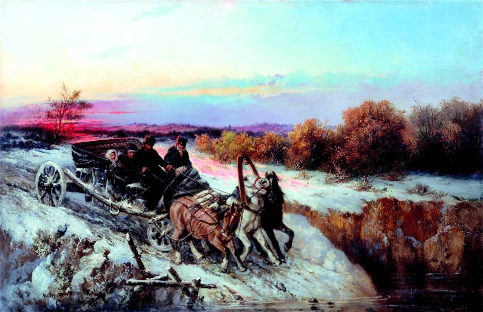Nikolai Sverchkov - Troika at Sunset