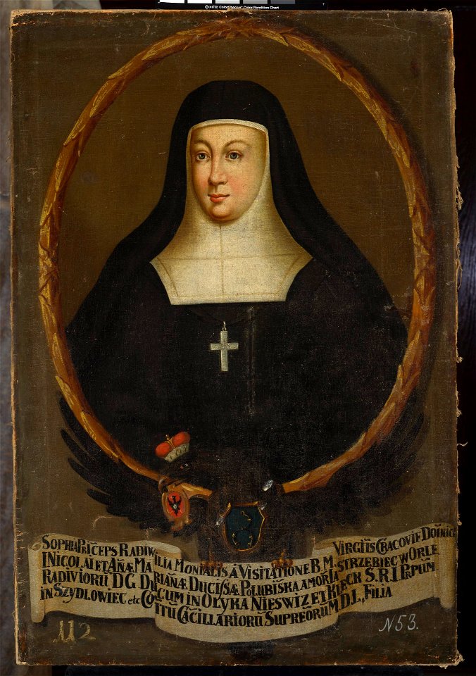 Nieznany malarz polski - Portrait of Zofia née Radziwiłł (after 1672–^), Visitandine in Kraków - MP 4455 MNW - National Museum in Warsaw