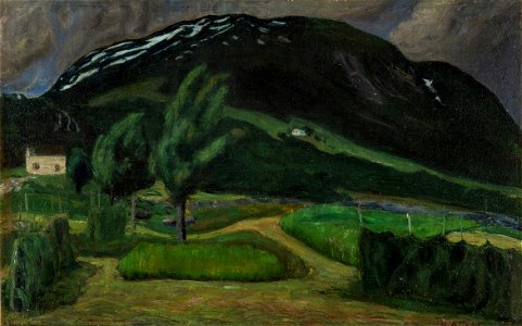 Nikolai Astrup - Night - Natt - Sogn og Fjordane Kunstmuseum - AT-0381 (cropped). Free illustration for personal and commercial use.