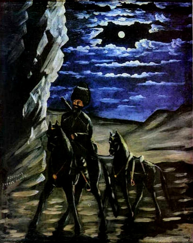 Niko Pirosmani. «A Robber with a Stolen Horse». Oil on oil-cloth, 112x90 cm. The State Museum of Fine Arts of Georgia, Tbilisi