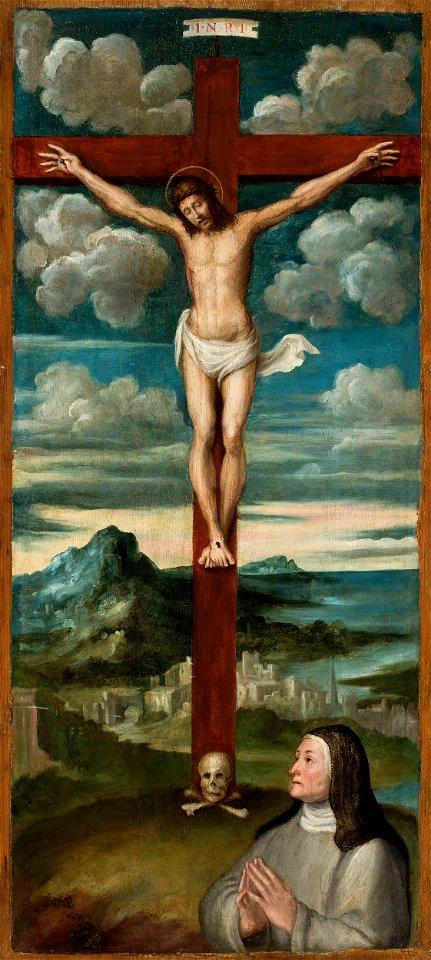 Nieznany malarz polski - Crucifixion with the bust of a praying nun - 186957 MNW - National Museum in Warsaw