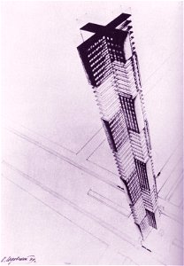 Nikolai Ladovsky 1929 Competition entry for a Monument for Christoph Columbus, Santo Domingo
