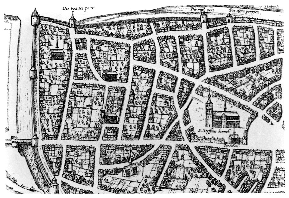 Nijmegen - Plattegrond van Nijmegen. Detail van gra... - F78619 - Van der Grinten