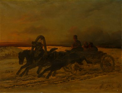 Nikolai Egorovich Sverchkov (1817-98) - A Troika Sleigh in Russia - RCIN 406605 - Royal Collection