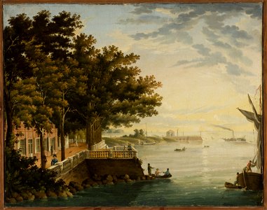 Nieznany malarz rosyjski - “Mon Plaisir” palace at Peterhof with a view of the sea - M.Ob.1518 - National Museum in Warsaw