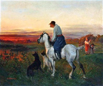 Nikolai Sverchkov - The herdsman. Free illustration for personal and commercial use.