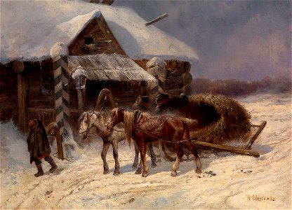 Nikolai Sverchkov - Cold Day in the Village