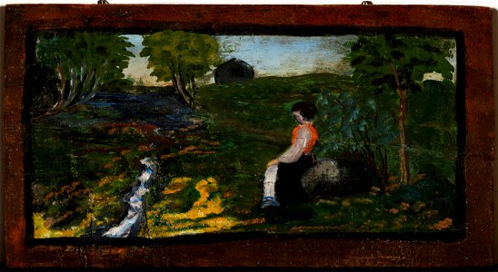 Nikolai Astrup - Landskap med sittende kvinne - Sogn og Fjordane Kunstmuseum - AT-0438