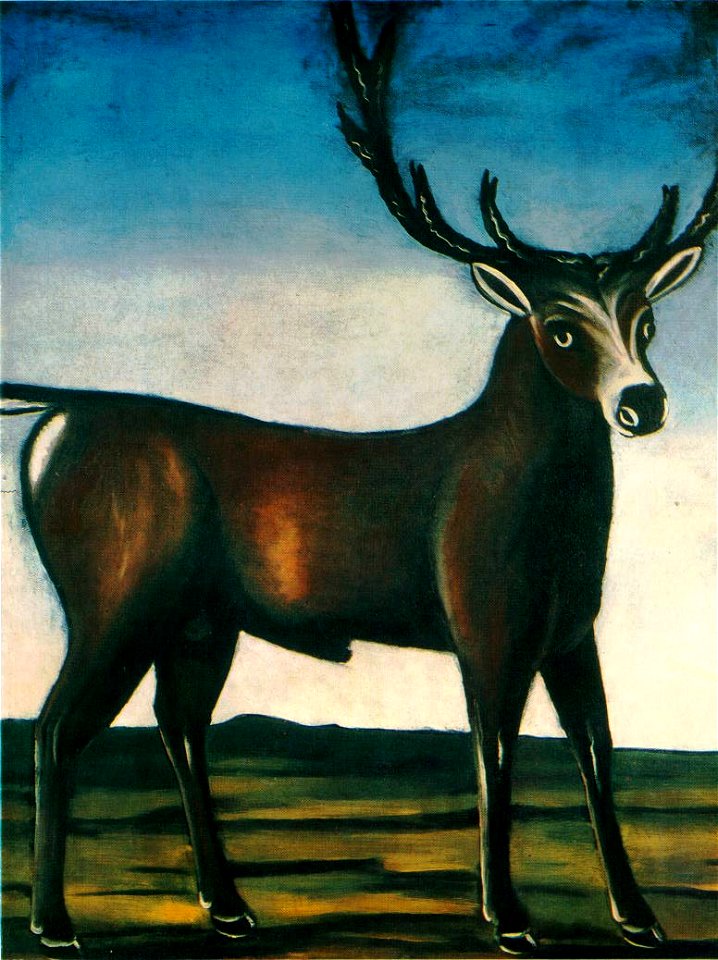 Niko Pirosmani. ''A Deer''. Oil on oil-cloth, 138x112 cm. The State Museum of Fine Arts of Georgia, Tbilisi