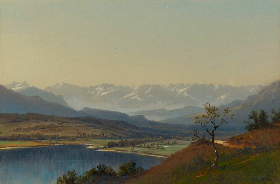 Niklaus Pfyffer (1836-1908) - On the Hill above Bourget, Looking towards the Dauphine Alps, April 1885 - RCIN 407879 - Royal Collection