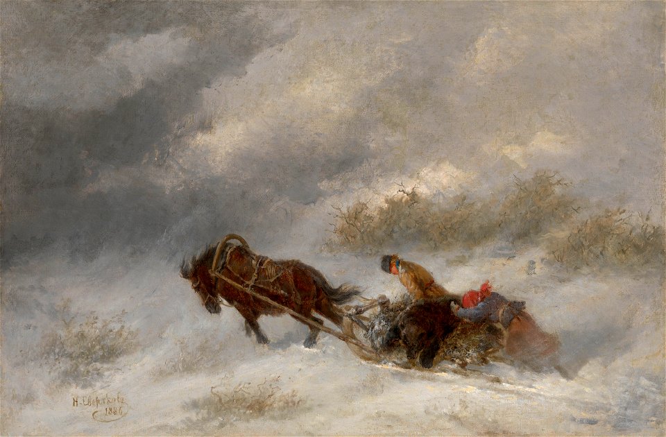 Nikolai Sverchkov - Bear Hunters in the Blizzard