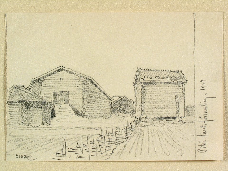 Norrbotten, Piteå landsförsamling. Teckning av Ferdinand Boberg - Nordiska museet - NMA.0088330