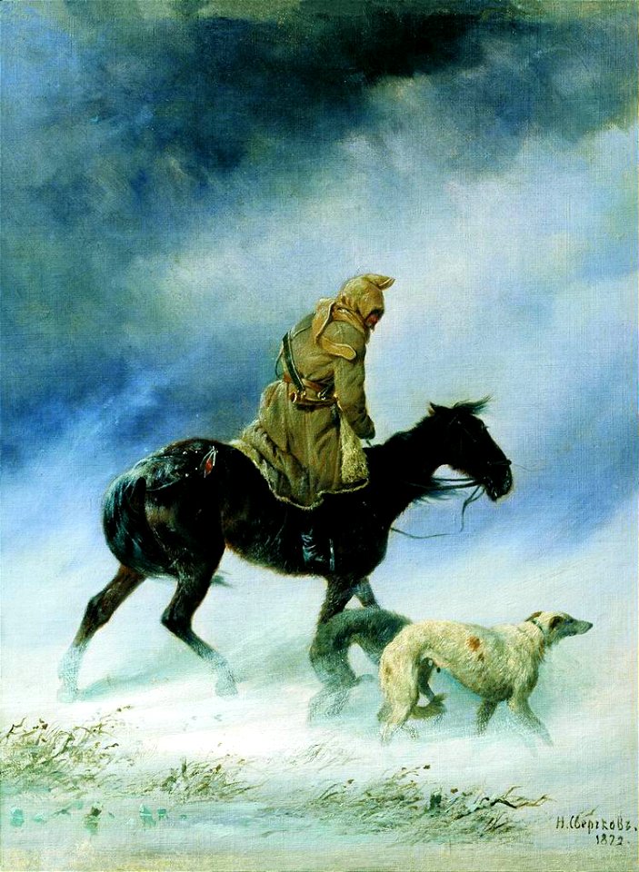 Nikolai Sverchkov - The Hunter Caught in a Snowstorm