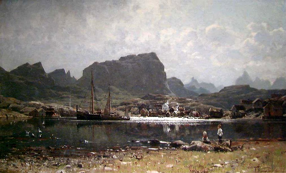 Adelsteen Normann - A fishing Village in the North of Norway - NG.M.04360 - National Museum of Art, Architecture and Design