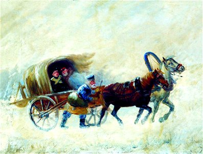 Nikolai Sverchkov - Soldiers in a Carriage