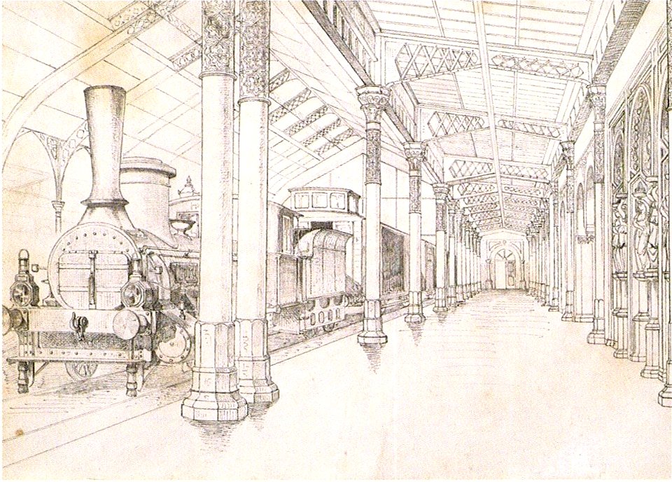Nordbahnhof Bahnhofshalle 1871