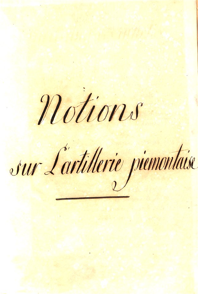 Notions sur l'artillerie piemontaise