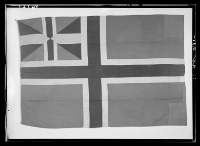 Norsk flagga med senare unionsmärket - Livrustkammaren - 35624