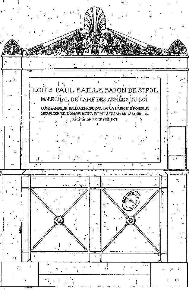 Normand - Monuments funéraires choisis dans les cimetières de Paris - Planche 24 - Baille