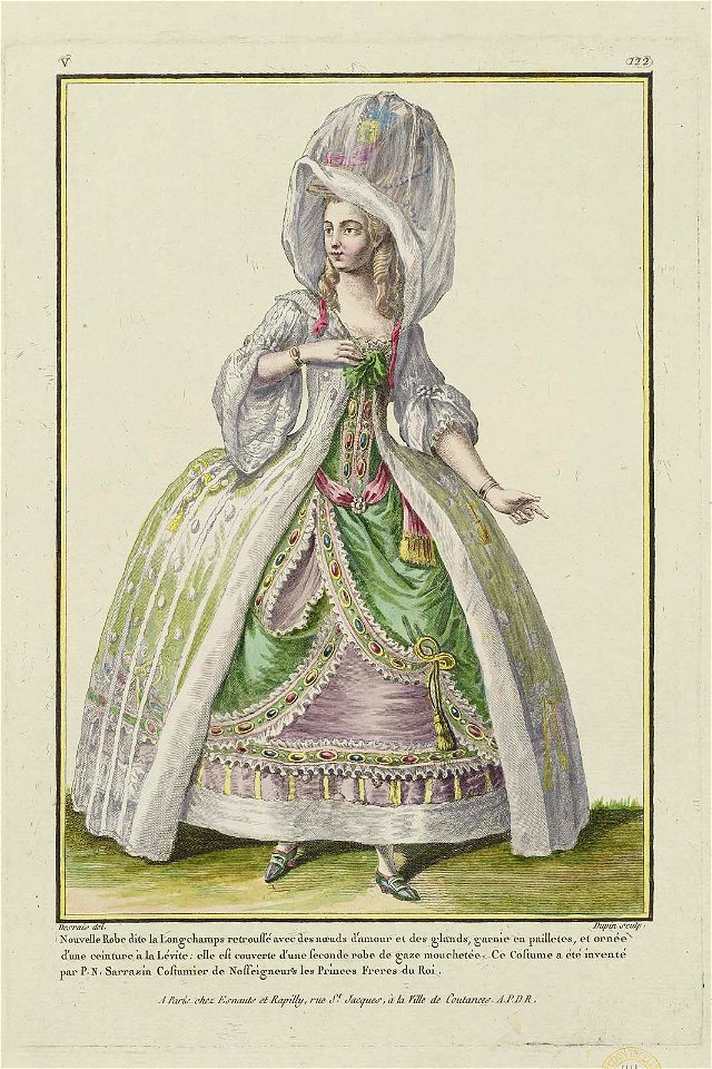 Nouvelle Robe dite la Longchamps retroussé avec des noeuds d'amour