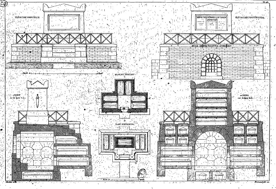 Normand - Monuments funéraires choisis dans les cimetières de Paris - Planche 45