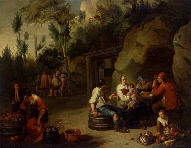 Norbert van Bloemen - Peasant Family Sitting at a Table - WGA02295