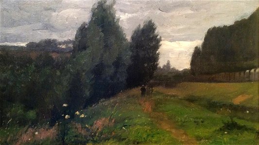 Figure Walking on Country Path by William Edward Norton