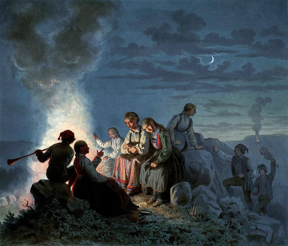 Norske Folkelivsbilleder 07 - St. Hansaften paa Landet (Knud Bergslien)