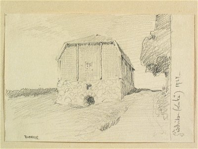 Norrbotten, Nederluleå sn., Gäddvik. Teckning av Ferdinand Boberg - Nordiska museet - NMA.0088305