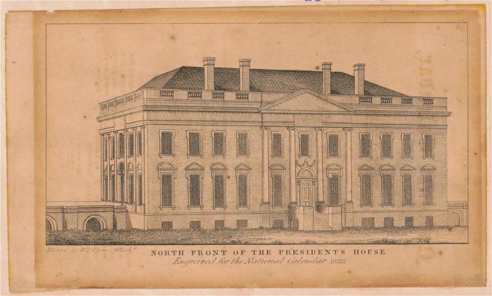 North front of the President's house - etched by W.I. Stone, Washn. LCCN2012649691
