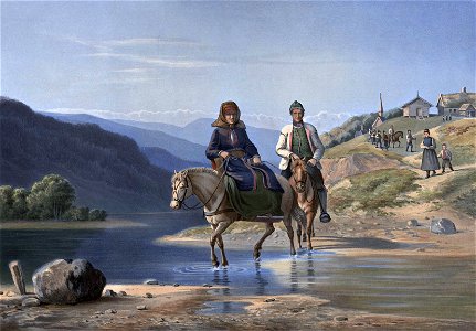 Norske Folkelivsbilleder 03 - Hjemreisen fra Kirken (Adolph Tidemand)