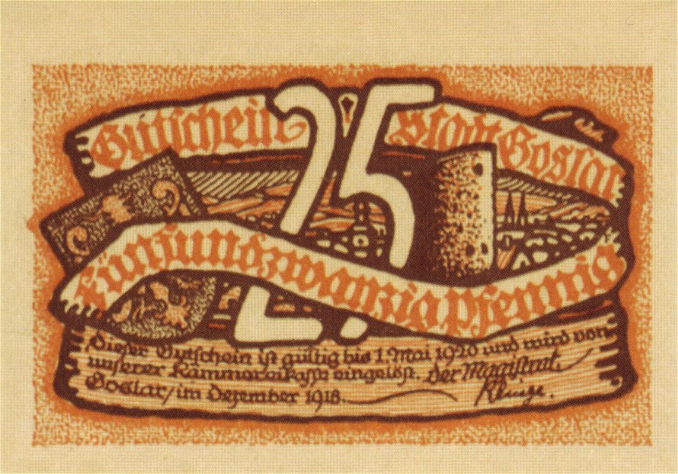 Notgeld Goslar 25 Pf Vorders 1918