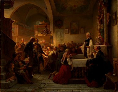 Bengt Nordenberg - Celebrating Communion in a Swedish Parish Church - NG.M.00216 - National Museum of Art, Architecture and Design