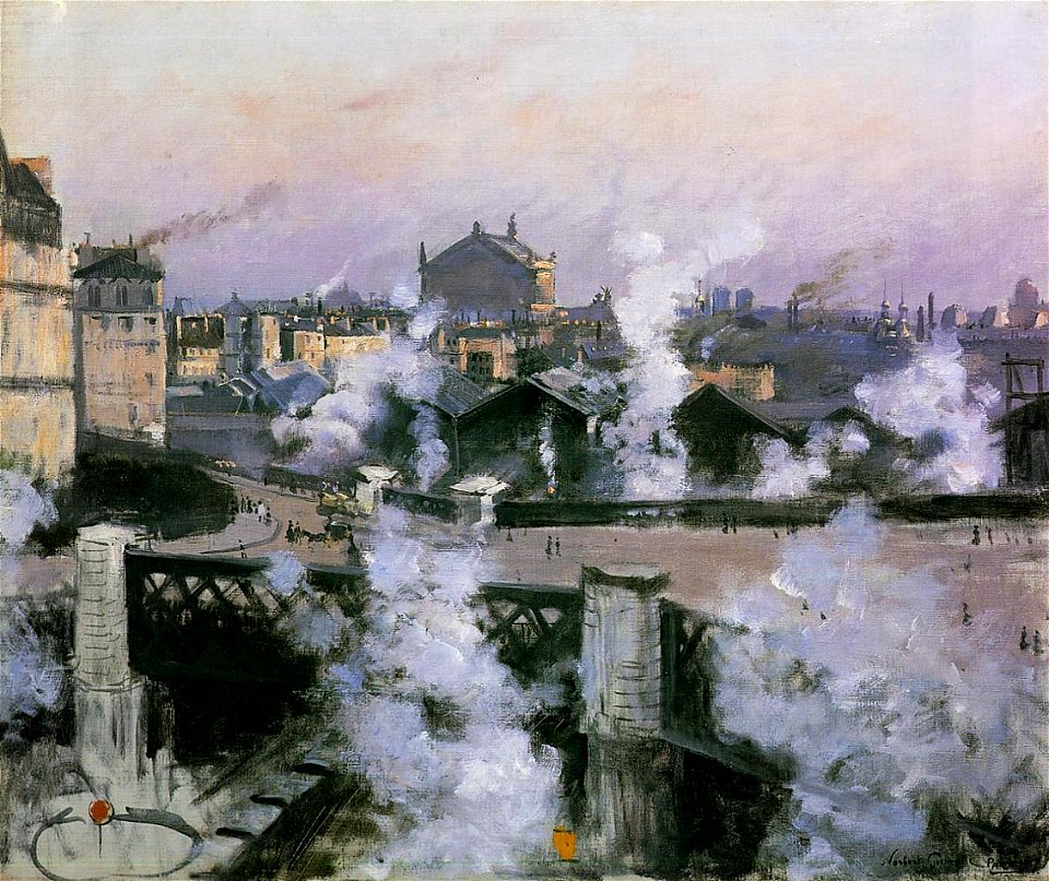 Norbert Gœneutte -The Pont de l'Europe and Gare Saint-Lazare
