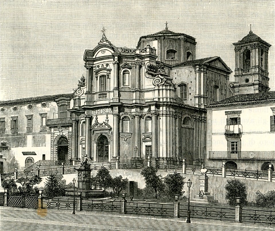 Noto piazza San Domenico (xilografia di Barberis 1892)