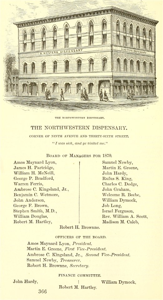 Northwestern Dispensary, New York City, Valentine's Manual