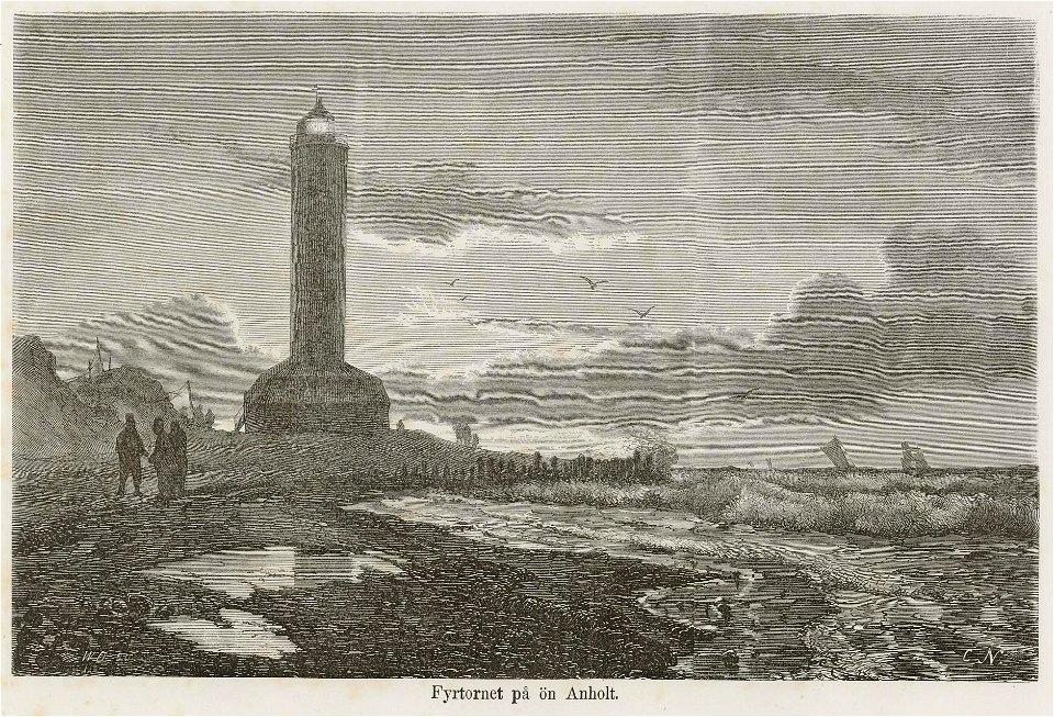 Nordiska taflor - Carl Neumann 1861 - Fyrtårnet på øen Anholt