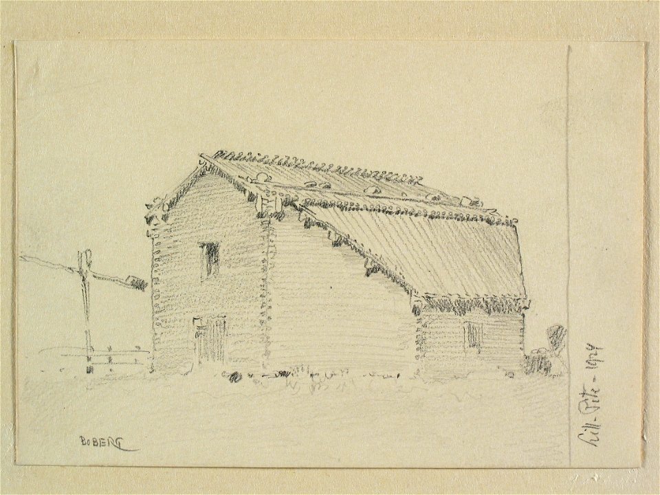 Norrbotten, Piteå landsförs., Lillpite. Teckning av Ferdinand Boberg - Nordiska museet - NMA.0088322