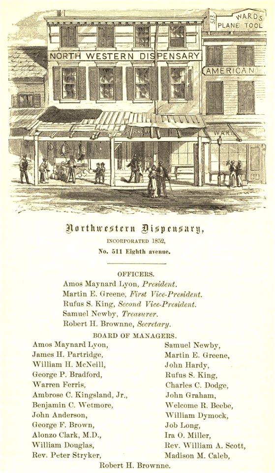 Northwestern Dispensary, New York City, Valentine's Manual (nlm)