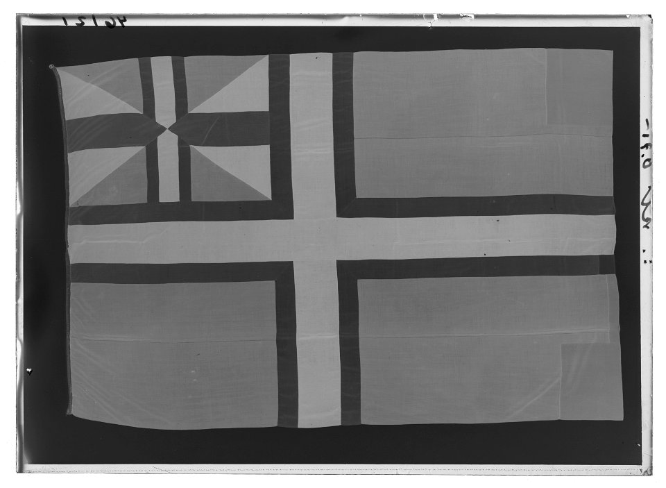 Norsk flagga med senare unionsmärket - Livrustkammaren - 35624-negative