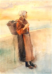 Breton Girl by Elizabeth Nourse, 1889, watercolor