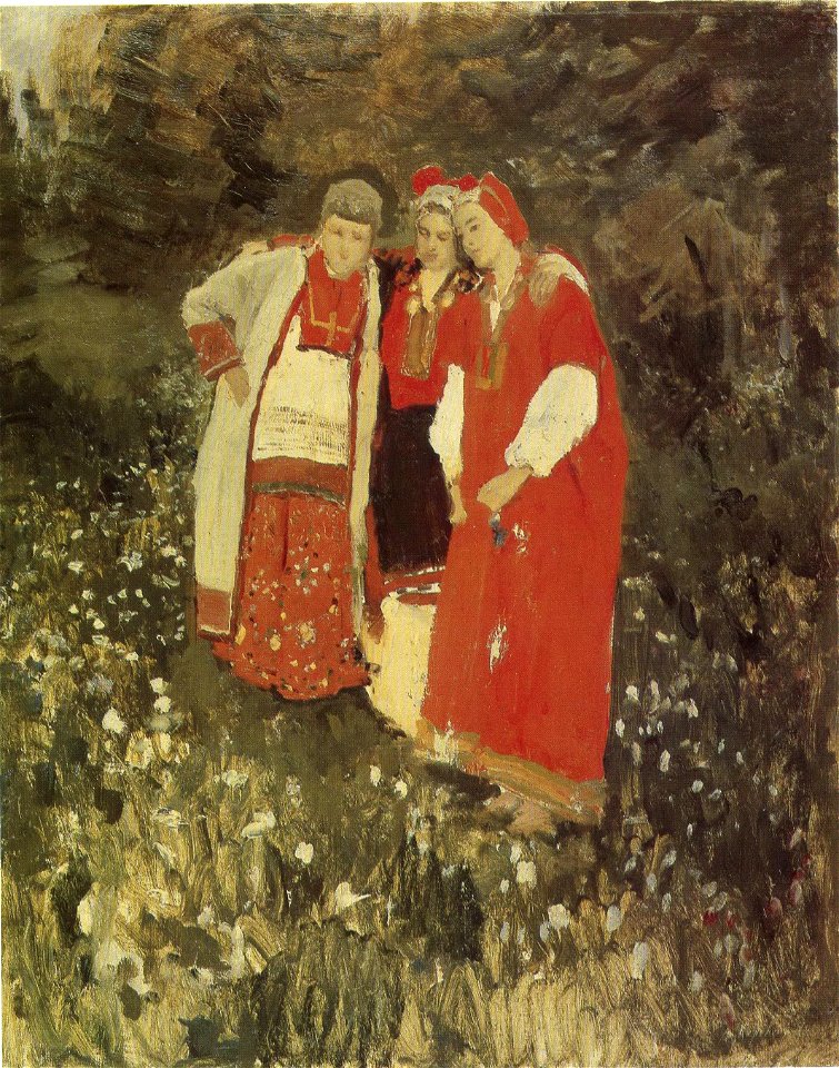 Nothern idyll by K.Korovin (1886, Russian museum) study