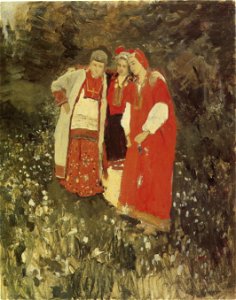 Nothern idyll by K.Korovin (1886, Russian museum) study