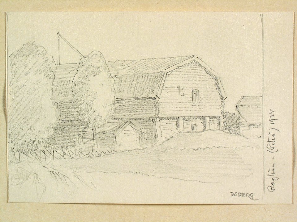 Norrbotten, Piteå landsförslg., Roglösa. Teckning av Ferdinand Boberg - Nordiska museet - NMA.0088336