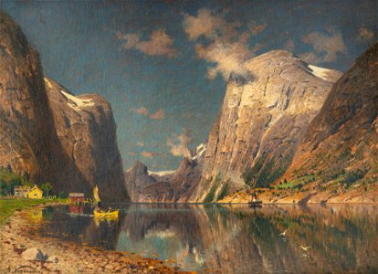 View of a Fjord by Adelsteen Normann, oil
