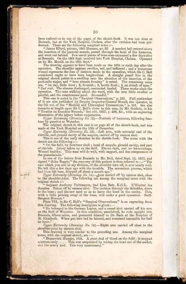 Notes by surgeons J. Hennen & C. Bell Wellcome L0048457