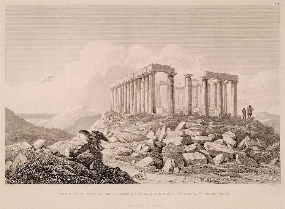 North east view of the temple of Apollo Epicurius at Bassae, near Phigalia - Cockerell Charles Robert & Kinnard William & Donaldson Thomas Leverton & Jenkins William & Railton William - 1830