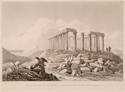 North east view of the temple of Apollo Epicurius at Bassae, near Phigalia - Cockerell Charles Robert & Kinnard William & Donaldson Thomas Leverton & Jenkins William & Railton William - 1830